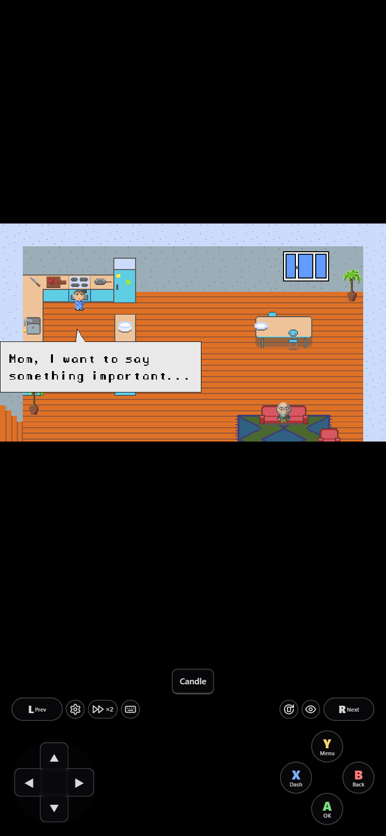 Portrait: the game above, the gamepad below