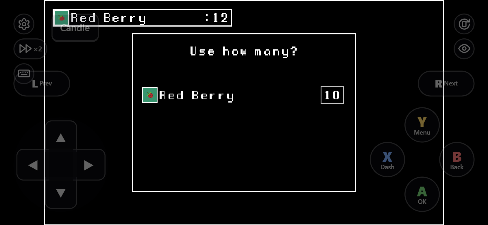 Use how many? Red Berry × 10